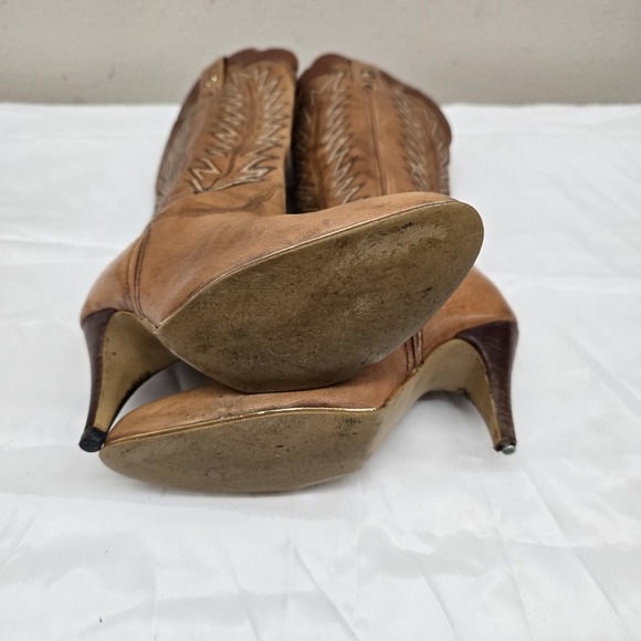 Jeenz Bootz Leather Hi Heel Boots Womens Size‎ 5.5M J504 USA Made Vintage - Picture 6 of 9